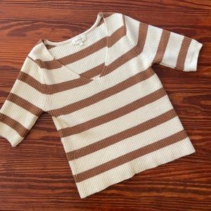 Short Sleeve Striped Sweater